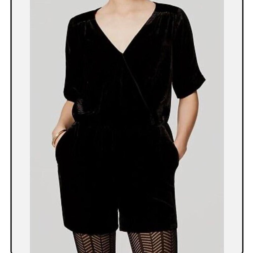 Black Velvet Romper by Loft playsuit on 2 petite